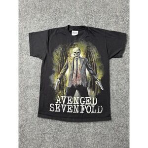 Youth Avenged Sevenfold 2007 Skull Graphic Band T-Shirt, Sz Youth L 14-16 Years